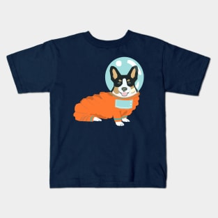 Tri Corgi Space Dog Kids T-Shirt